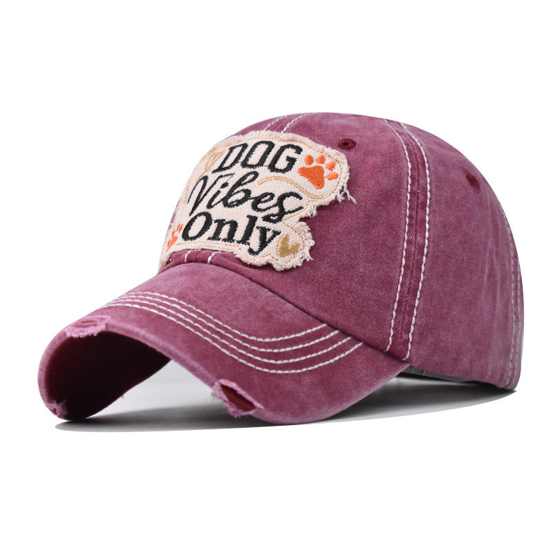 Gorra de béisbol de mezclilla bordada de perros al por mayor